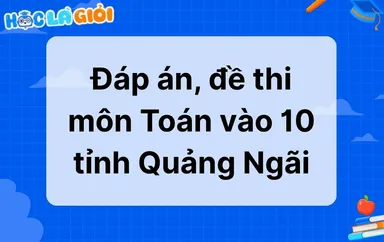Đáp án, đề thi môn Toán vào 10 tỉnh Quảng Ngãi 2025