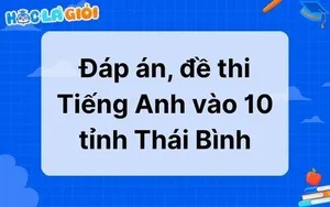 Đáp án, đề thi Tiếng Anh vào 10 tỉnh Thái Bình 2025